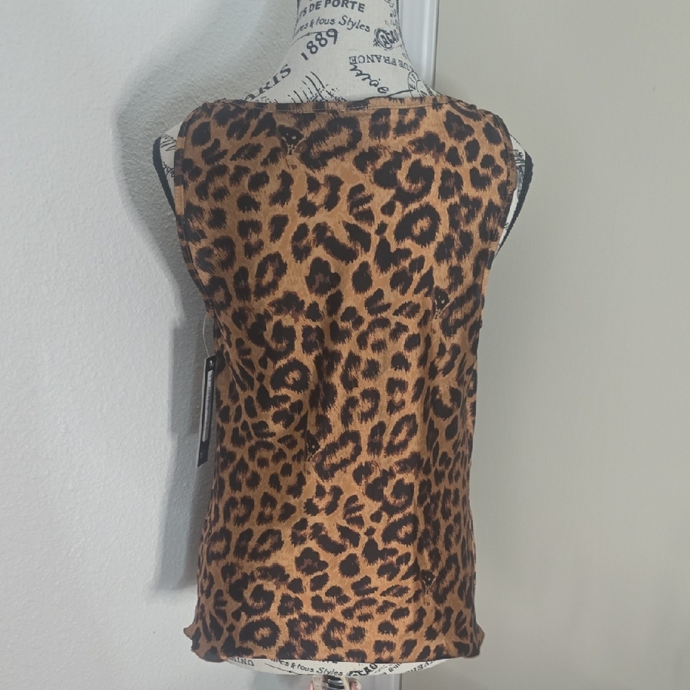 Nicole Miller Leopard Print Satin Cowl Neck Women's Top (NWT)(S)🖤🐆🖤 - Picture 7 of 8